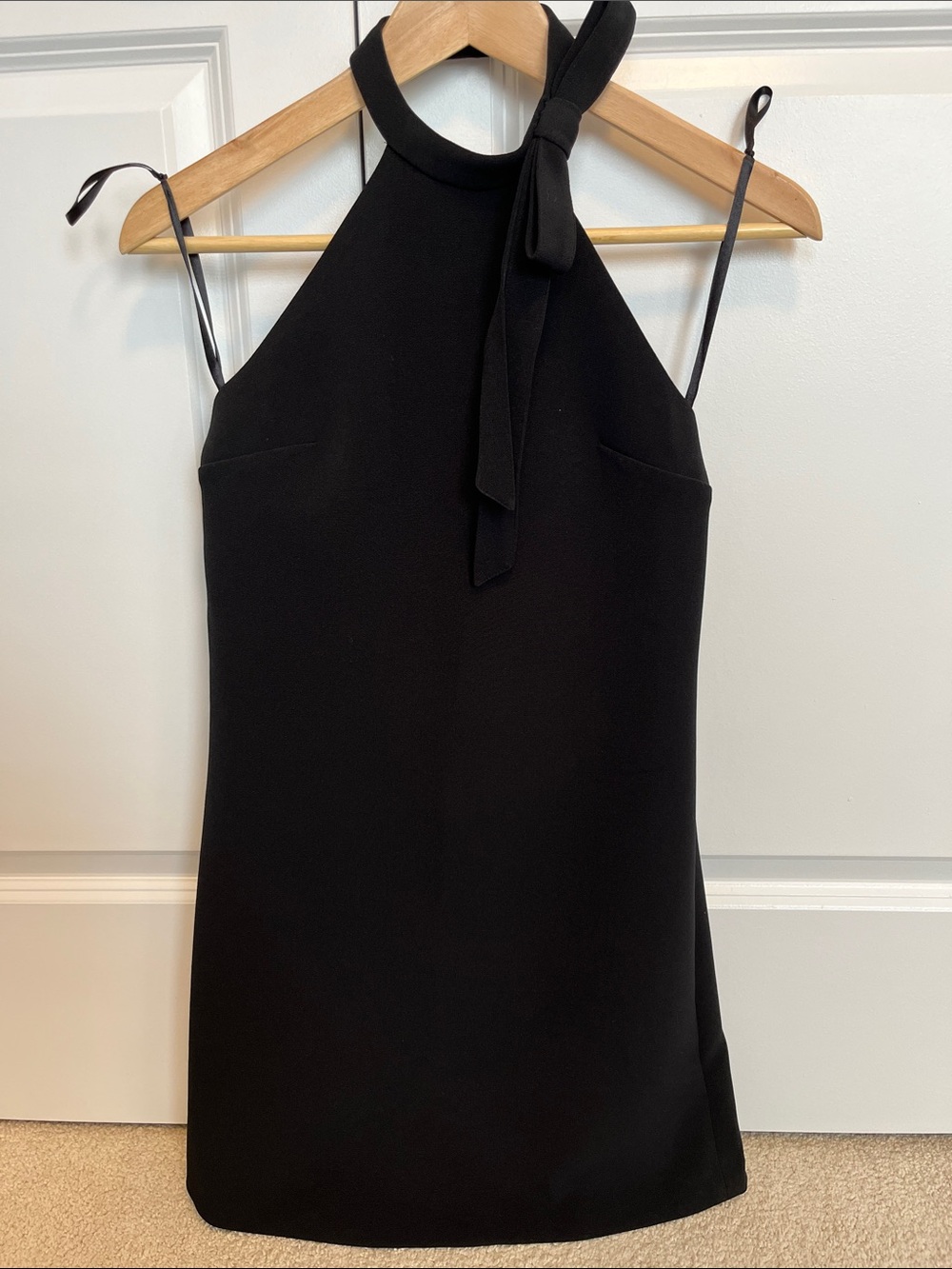 Club Monaco Black Halter Tie-Neck Mini Dress - Women